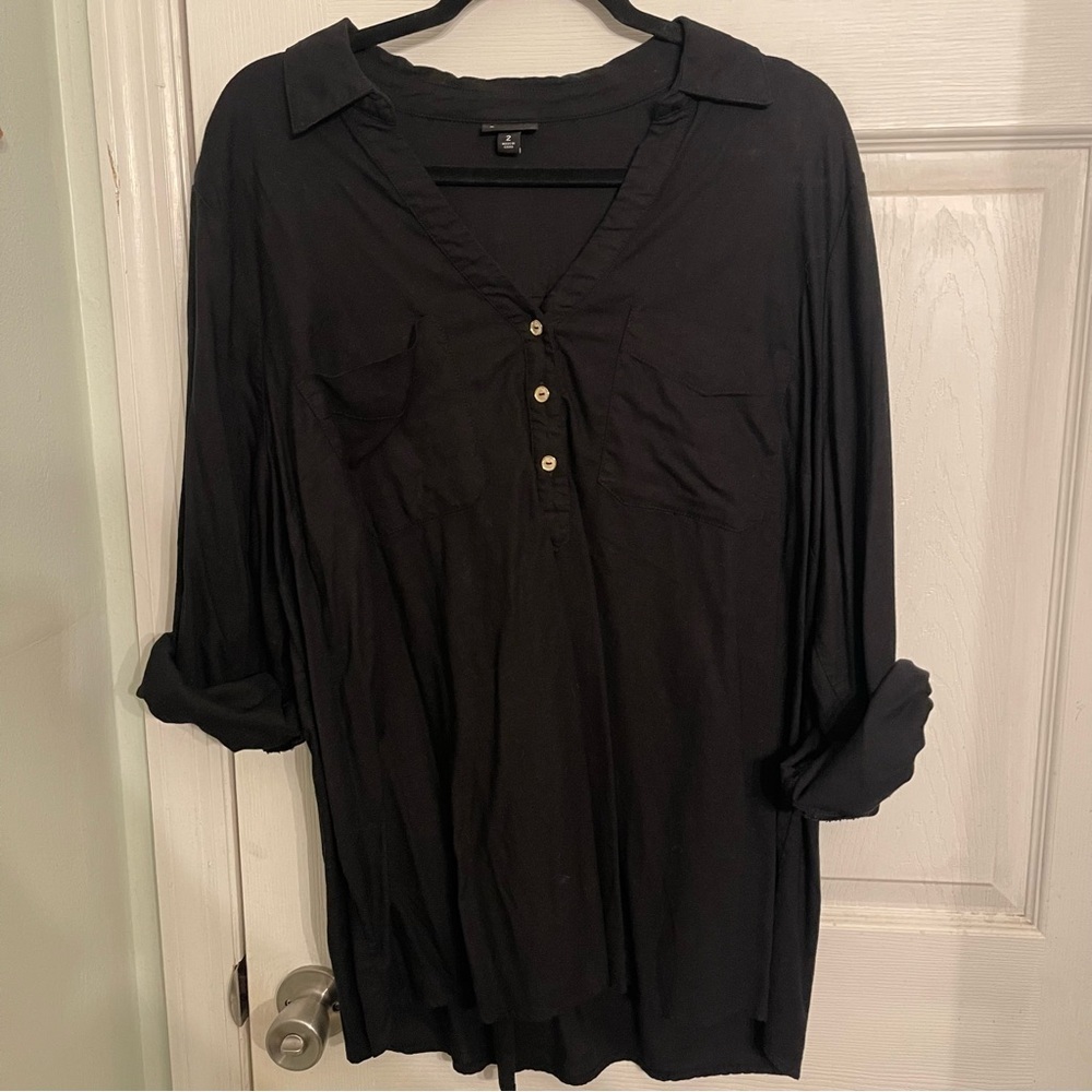 Torrid Black V-Neck Blouse​